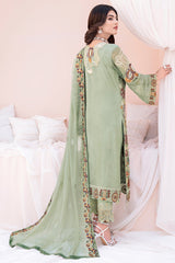 Mint Green Chiffon Embroidery Salwar Kameez Suit Set