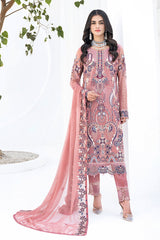 Mauve Pink Chiffon Embroidery Sequence Salwar Kameez Suit Set