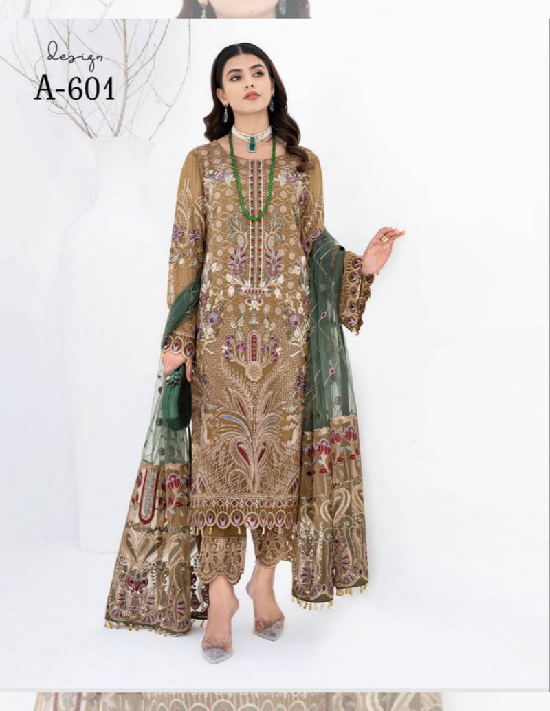 Green Chiffon With Sequence Salwaar Kameez