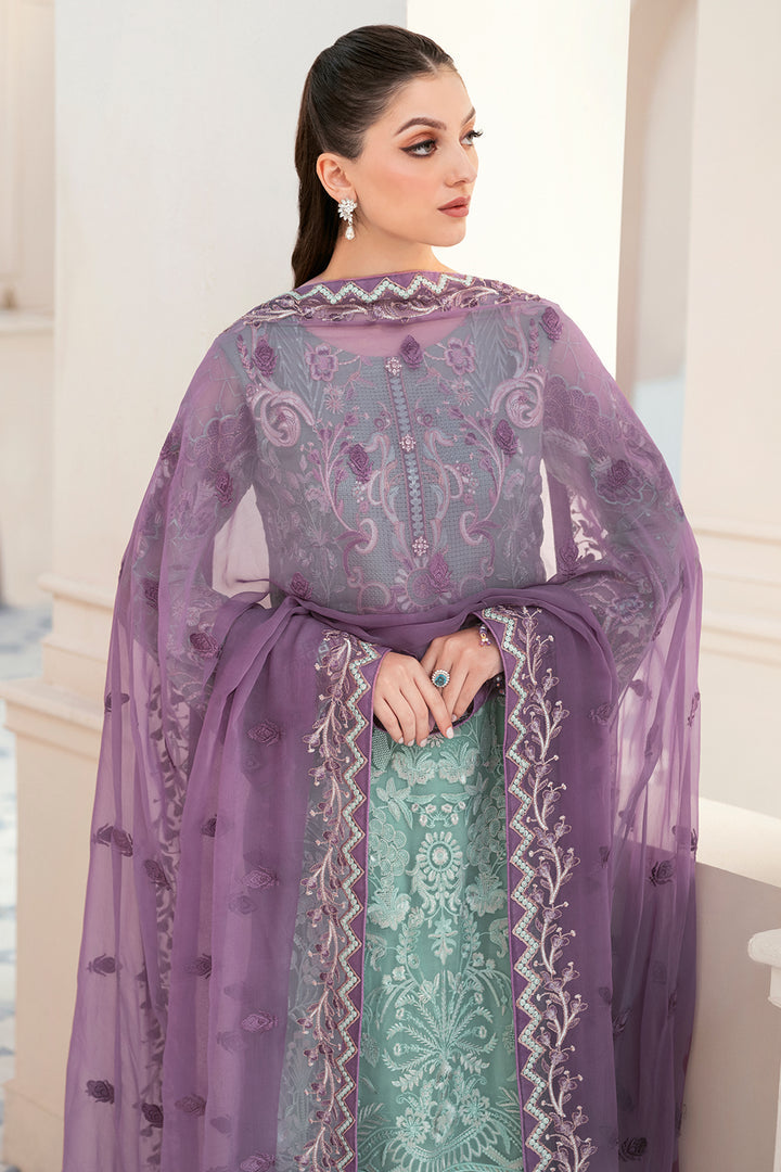 Sea Green Chiffon Embroidery Salwar Kameez Suit Set