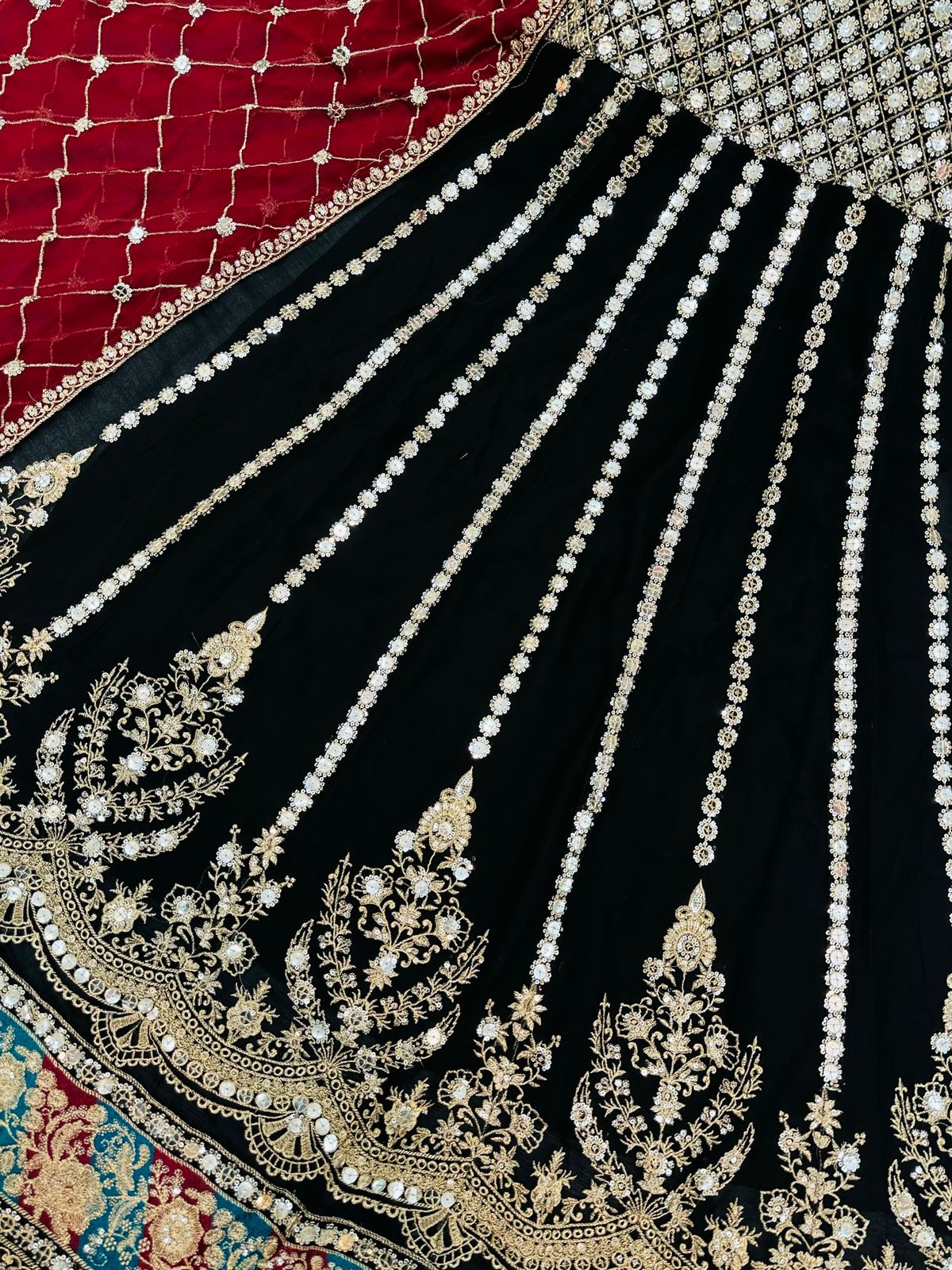 Black Color Desi Designer Long Gown With Maroon Dupatta